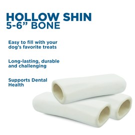 Best Bully Sticks 5-6" Hollow Dog Bones, 5 Pack Shin Bones for Dogs - Easily digestible, Long Lasting & Refillable Dog Bones