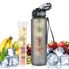 UTEBIT Gray Water Bottle 32oz, Motivational and Leak-Proof Water Cup