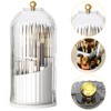 Cosmetic Storage with Transparent Compartments, Rotating Birdcage Makeup Organizer, Desktop