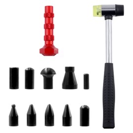 Swpeet 11Pcs Paintless Dent Repair Tool Kits, One Dent Rubber Hammer, a Metal Tap Down Pen with 9 Different Shaped Heads Tips, Dent Removal Tap Down Tools for Cars Dent Repair
