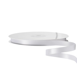 LIUYAXI Double Faced White Satin Ribbon, 3/8" X Continuous 25 Yards, Ribbons Perfect for Gift Wrapping Bows Bouquet Wedding Decor DIY Craft and More