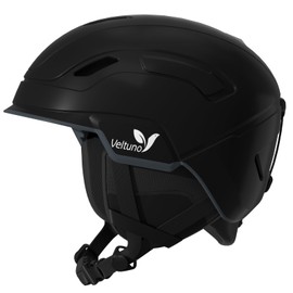 Veltuno Ski Helmet for Women, Men & Youth, Snowboard Helmet with 7 Individual Air Vents, Snow Helmet with ABS PC Shell, EPS Foam, Dial Fit, Removable Fleece Liner and Ear Pads (Black, Medium(55-58cm))