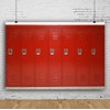 AOFOTO 10x7ft Gym Red Metal Lockers Backdrop Vinyl High School