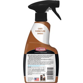 Weiman Leather Cleaner & Conditioner - 12 Fl Oz - Non Toxic Cleans Conditions and Restores Leather Surfaces - UV Protectants Help Prevent Cracking or Fading of Leather Couches Car Seats Shoes Purses
