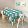 Walmsco Tablecloth Cyan White Checkered Pattern Decor For Dining Room