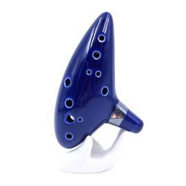 Alnicov Ocarina,12 Hole Alto C Ocarina with Getting Started Guide Display Stand and Protective Bag,Blue