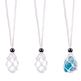 WEWAYSMILE Pack of 2 Rough Stone Necklace Cord, Necklace Cord Stone Holder, Necklace Cord Empty Stone for Pendant Necklace Jewellery Making, 30 Inches (760 mm)