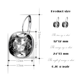 Xuping Jewelry Fashion Women Hoop Crystal Earring (Black)