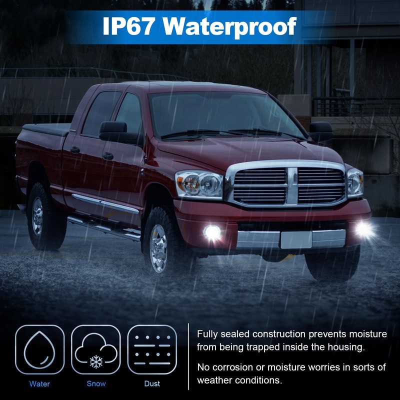 SHINEFIT LED Fog Lights Assembly wiht DRL Replacement for 2002-2008