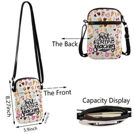 TSOTMO Snack Lover Gift Just keep Snacking Crossbody Bag Magic Kingdom Travel Vacation Trip Gift (Snacking CR CA)