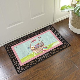 Kilipes Happy Easter Door Mat Indoor Outdoor Entryway Door Mat for Patio Front Door Mat Inside Rubber Door Mat Decorative Non Slip Easy Clean Low Profile
