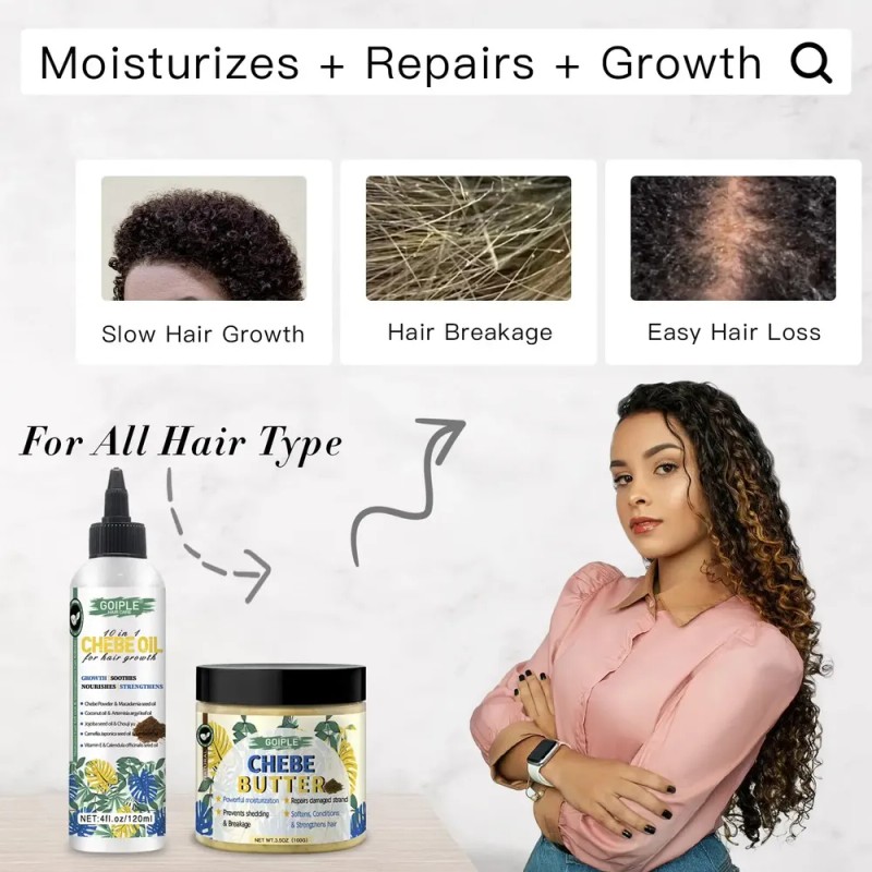 Set Para El Crecimiento Del Cabello Wozutunt Chebe Oil &