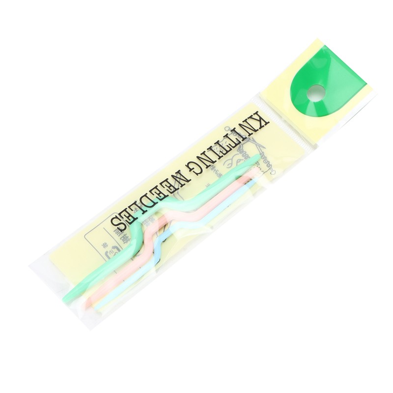 150Pcs Knitting Cable Needles 3 Sizes Smooth Durable Crooked Needle