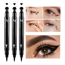 Veraly Delineador De Ojos Negro Plumón Y Sello De Figuras Belleza