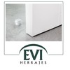 EVI Herrajes Selbstklebender Türstopper, Edelstahl, Weiß Lackiert, Weißer Gummi, Ref.
