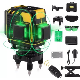 Elikliv 12 Line 3x360 Cross Line Self leveling Laser Level Green Beam 3D 360 + Hard case - Laser level only