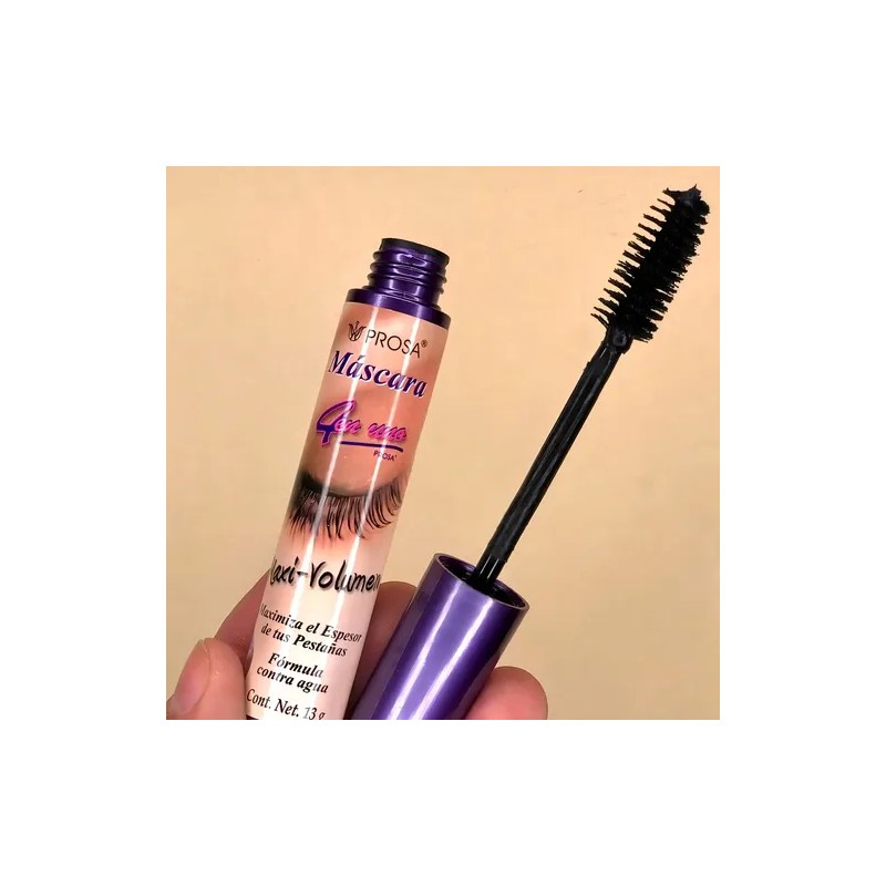 Rímel Máscara De Pestañas Maxi Volumen Morado 4 En 1