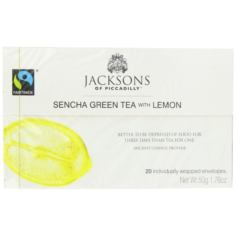 Jacksons of Piccadilly Fairtrade Sencha Green with Lemon 20 Teabags
