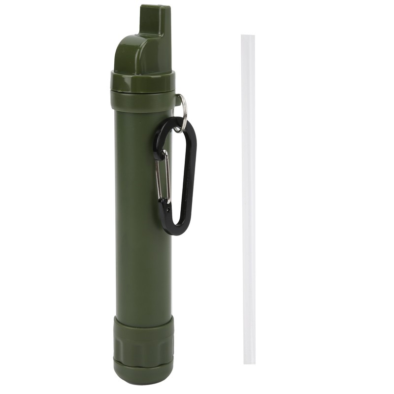 Outdoor Water Filter Straw Water Purifier with Compass Whistle Carabiner