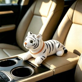 Hoshisea Bobble Head Tiger, Car Doll Resin, Bobble Tiger Car Interior Decoration, Tiger Dashboard Decoration, Used for Car Decorations, Office Decorations(White)