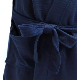 Octopus F5717 Men's Waffle Pique Bathrobe with 2 Pockets, Belt, Hood, Ökotex Standard 100, 100% Cotton, Blue, Blue (1493)