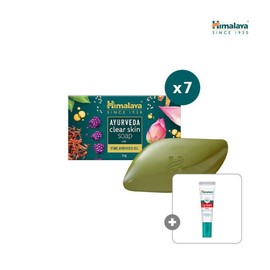 Himalaya Ayurvedic Skin Soap 75g x7 + Mini Lip Balm 5g / 히말라야 아유르베다 스킨 솝 75g x7 + 미니립밤 5g