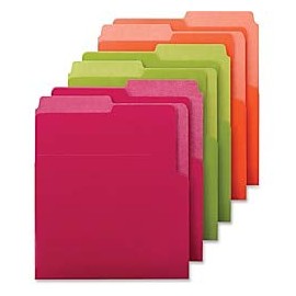 Smead Organized Upâ Heavyweight Vertical File Folder - Letter - 8 1/2" x 11" Sheet Size - 25 Sheet Capacity - Assorted - 6 / Pack