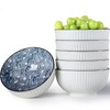 QINLANG 6 Inch Blue and White Porcelain 30 oz Bowls
