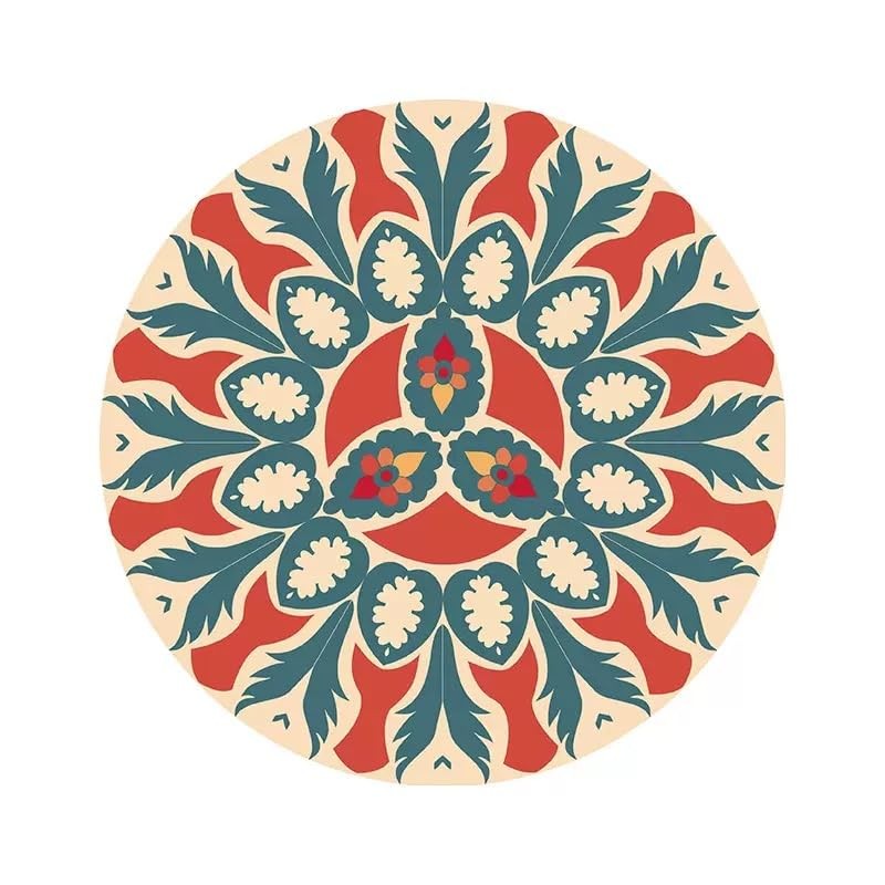 Decorative Round Mandala Coasters,Heat-Resistant Table mat, Anti-Scald Plate mat. 12