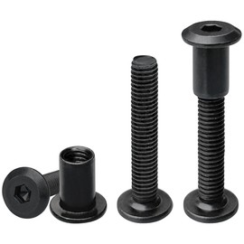 16 Sets Black Hex Socket Nut & Bolt,Furniture Connection Bolts Screws Nuts (M6x35mm)