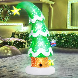 Lionoble 6 FT Christmas Outdoor Inflatable Decorations, Blow Up Christmas Tree with LED Light for Xmas Holiday Party Garden, Yard, Lawn Decor
