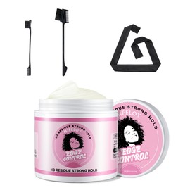 4 Pcs Wig Kit for Lace Front Wigs for Beginners Cosplay Girls Women, 113g Hair Edge Control Wax Pomade Styling Gel, Double Sided Edges Brush, 3 In 1 Edge Brush, Satin Edge Laying Scarf - Black