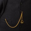 Gold Colour Single Albert Pocket Watch Chain With Anchor Pendant