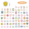 100 PCS Pink Motivational Stickers,Vinyl Waterproof Danish Pastel Sticker, for
