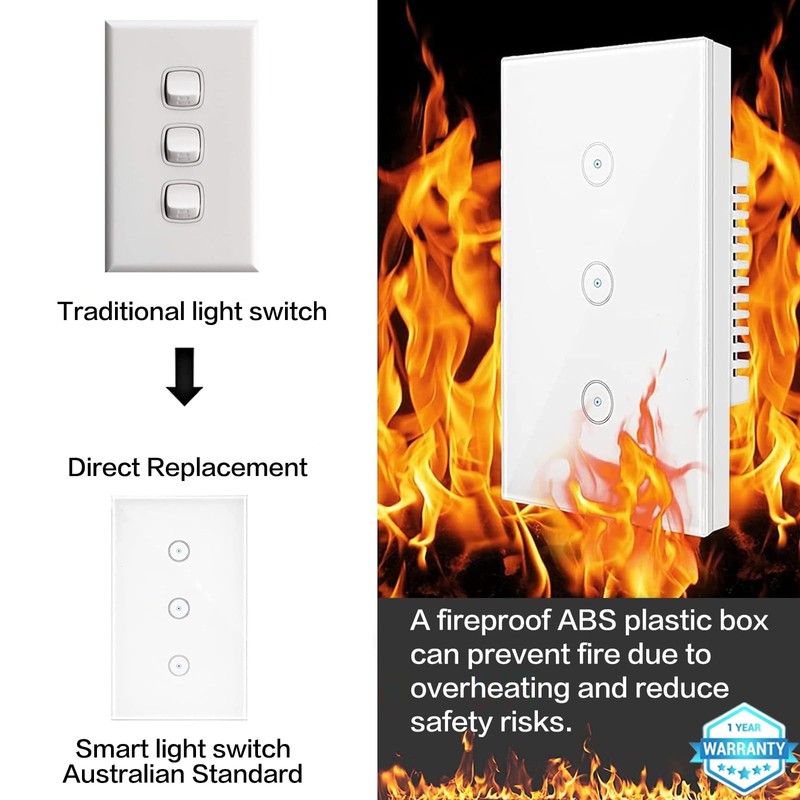 Jinvoo Smart Light Switch, WiFi Light Switch, Compatible with Alexa
