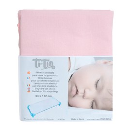 Ti TIN, Set of 6 Fitted Sheets for cots Made of 100% Cotton, Light Green, 53x132 cm