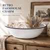 Baluue Enamel Basin 38cm White Enamel Bowl Large Mixing Bowl