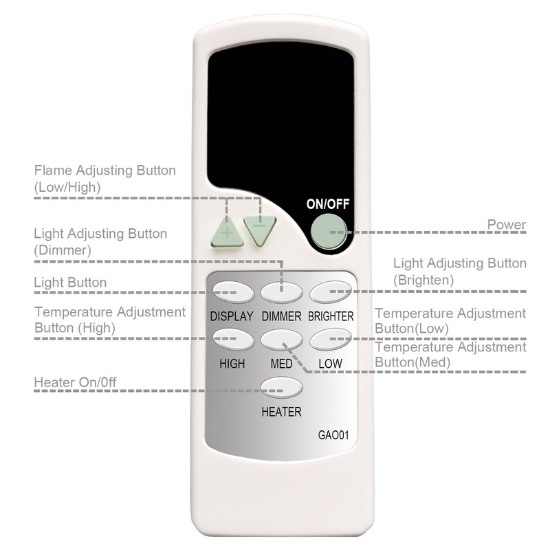Replacement Remote Control for IHP Lennox Electric Fireplace Heater MPE-36R