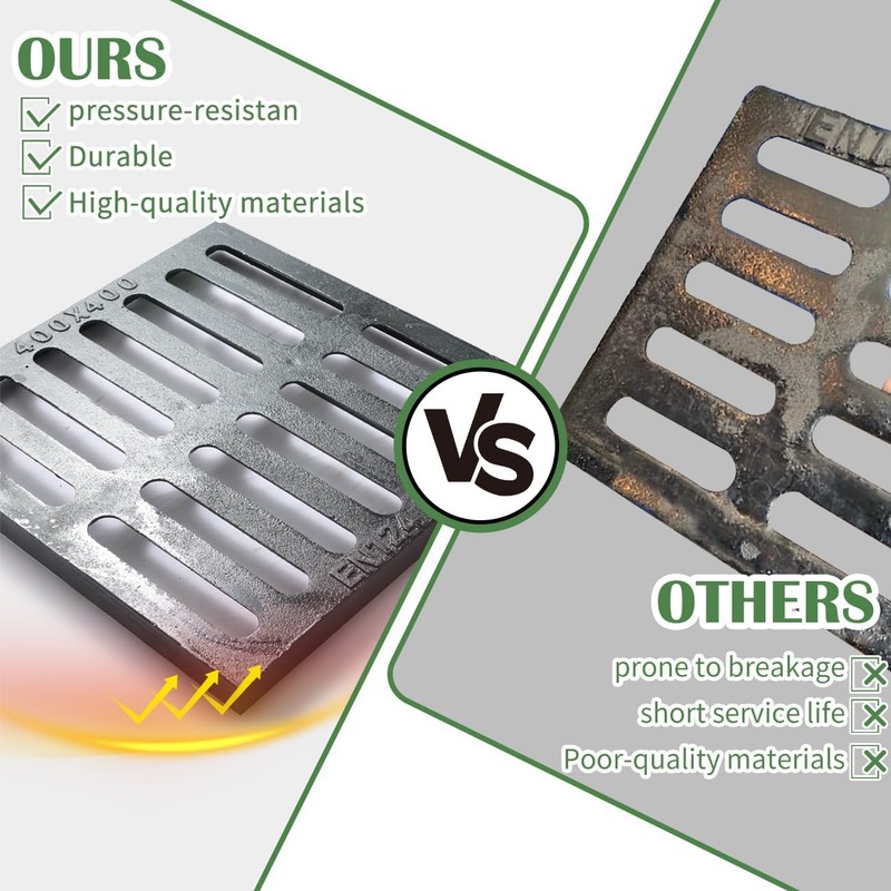 16x16 Cast Iron Drain Grate,B125 Square Outdoor Metal Grate for