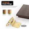 Chibery 10 Pack 3/8 inch Inset Gold Cabinet Hinges, Semi-Concealed