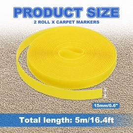 PATIKIL Carpet Marker Strips 15mm x 5 Meters, 2 Roll Floor Markers Nylon Strip Floor Marking Tape for Classroom Rug Teacher Supplies, Yellow