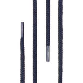 Di Ficchiano Premium Waxed Laces, Round Laces for Leather Business Shoes, Diameter 2 - 4 mm, Length 45 - 200 cm, Tear-Resistant - Blue - 75 cm