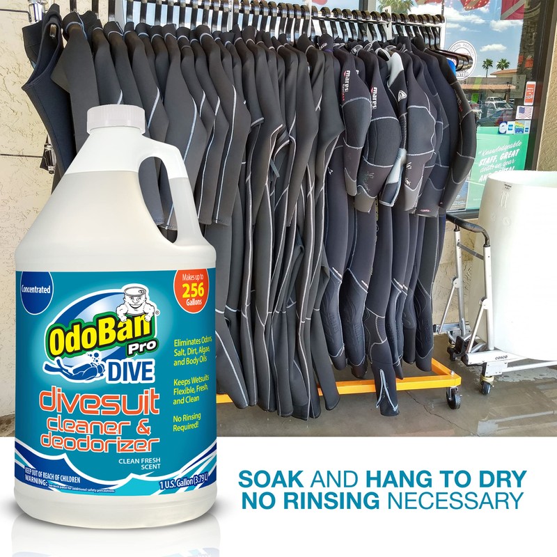 OdoBan Dive No-Rinse Wetsuit Cleaner Concentrate, Set of 3, 1