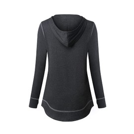 AxByCzD Hoodies with Thumb Holes for Women Lightweight Long Sleeve Workout Clothes Casual Morning Jogging Pilates Yoga Running Activewear Tops Black Large