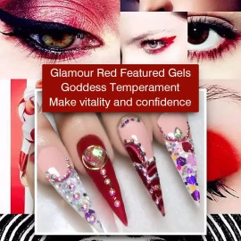Makartt Rojo De Borgoña De Uñas Del Gel 10ml Kit De 6 Botell
