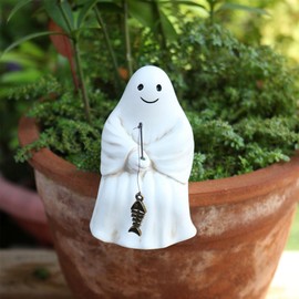 Ghost Decor,Fishing Ghost Statue - Gothic Resin Sculptures Ornaments Decoration for Bookshelf Entryway Patio Living Fireplace Bedroom Outdoor Dining Kitchen Garden Mantel Porch