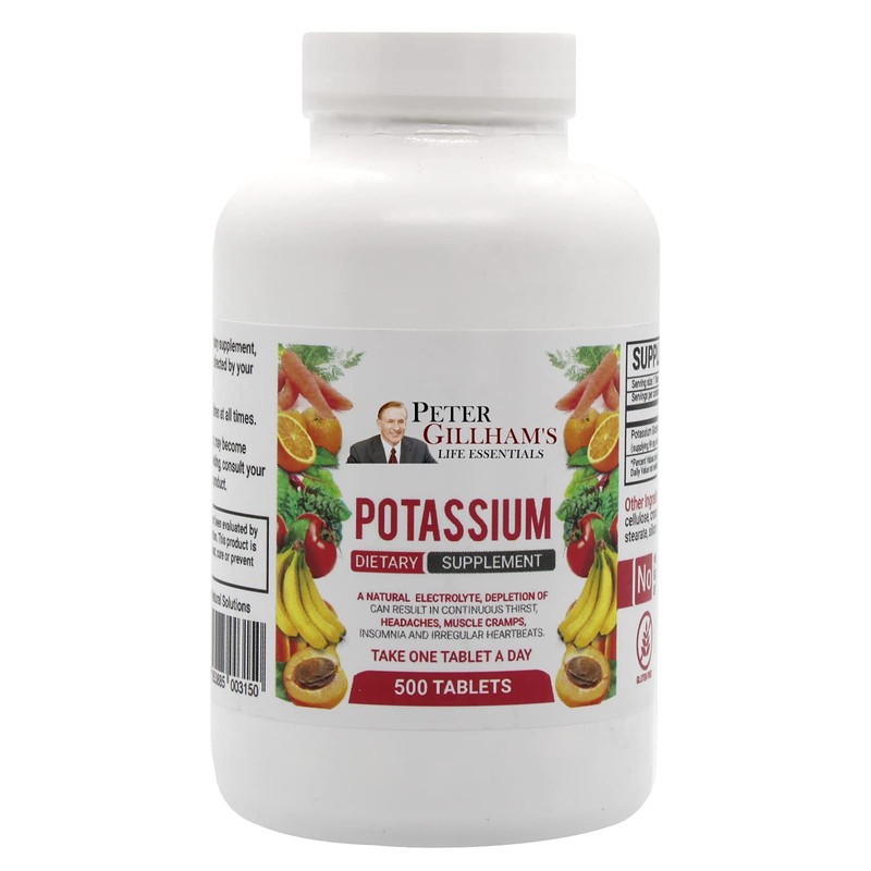 Peter Gillham’s Life Essentials Potassium Gluconate tablets 595mg, 500 Tablets,