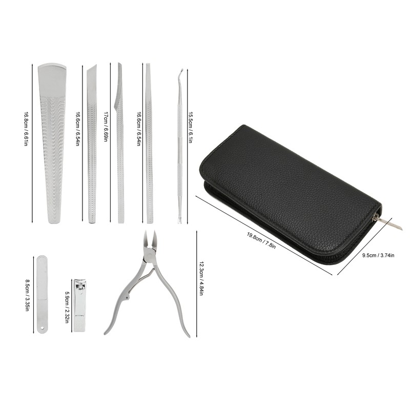 8Pcs Pedicure Knife Stainless Steel Dead Skin Remover Portable Foot