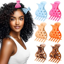 6Pcs Root Lifting Hair Clips for Thick & Thin Hair, Roller Jaw Volume Curly Hair Claw, No Crease Hair Root Lifting Clips for Natural Volume Curls