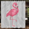 Cute Flamingo Shower Curtain, Pink Grey Bathroom Shower Curtains, Modern